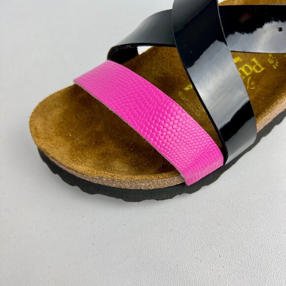 Birkenstock Papillio Womens Mykonos Cross Strap Sandals Black Pink size 36 US 5 - Picture 10 of 15